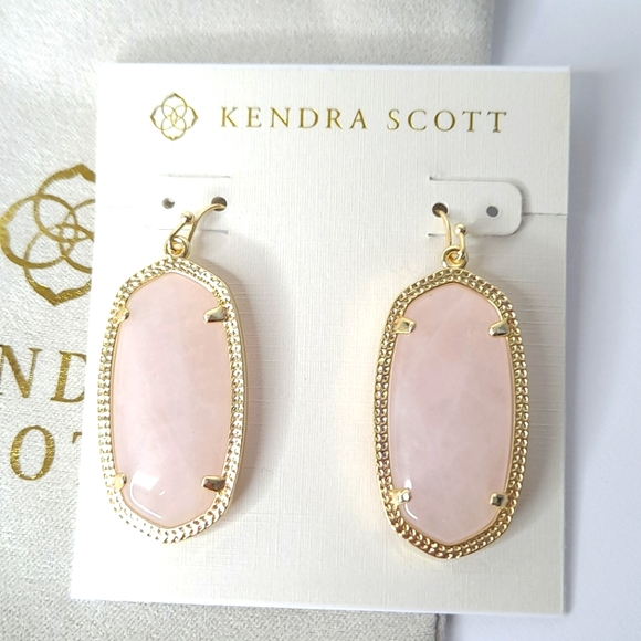 KENDRA Scott Ella Gold with Rose Quartz NWT NEW Gift Love Care Feminine - Picture 4 of 12